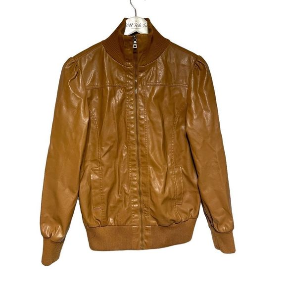 Maternity Faux Leather Vintage Full Zip Jacket Medium - Picture 3 of 15